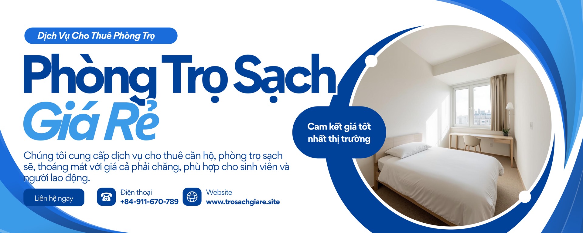 Banner dịch vụ Trọ Sạch Giá Rẻ